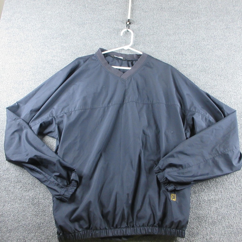 FootJoy Jacket Mens XL Blue Pullover V Neck Elastic Hem Golf Windbreaker
